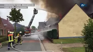 Werkstatt und Wohnhaus in Bramsche in Flammen