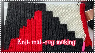 knit rug-mat making-8-/örgü kilim paspas yapımı-8-/Teppich Matte stricken-8 Tappetino in maglia-8-