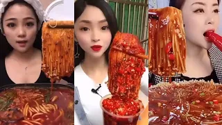 CHINESE MUKBANGERS ENOKI MUSHROOM 🍄🍄 EATING COMPILATION 🔥🤤 I MUKBANG SHORTS#chinese #mukbang