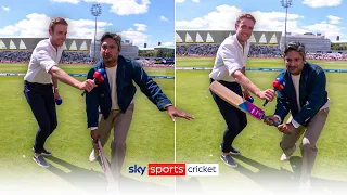 Stuart Broad's new job since retiring! 🤣🎤 | Sangakkara explains how to reverse sweep