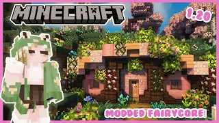 NEW WORLD 🧚‍♀️ Fairycore Starter Hobbit Hole 🌷 EP 1 (Minecraft 1.20 Modded Survival) 🍄
