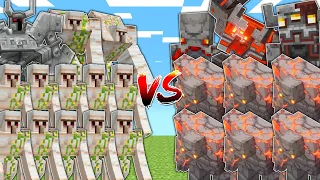 IRON GOLEMS vs REDSTONE GOLEMS in Mob Battle