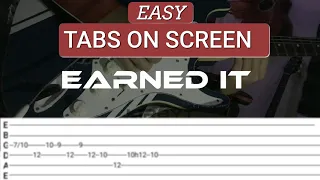 FREE TABS | The Weekend - Earned it ( Electric Guitar Cover) Tabs on screen