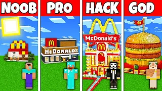 Minecraft Battle: NOOB vs PRO vs HACKER vs GOD! MCDONALDS HOUSE BUILD CHALLENGE in Minecraft