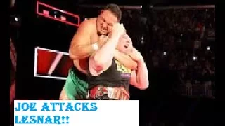 Joe attacks brock lesnar at WWE RAW 26 JUNE 2017!!!
