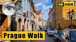 Prague Walking Tour 4k Pohořelec (Hradčany), Nerudova Street 🇨🇿 Czech Republic HDR ASMR