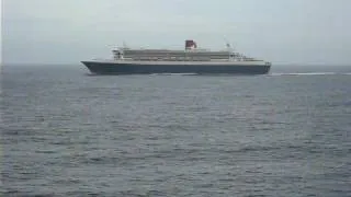 Queen Mary 2 (QM2) at sea from QE2