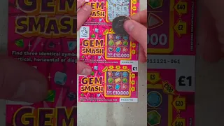 A WIN ON GEM SMASH #scratchcards #scratchers #scratchoffs #grattaevinci