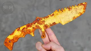 Restoration Extremely Rusty and Destroyed Tactical Knife