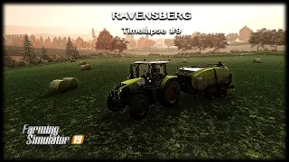 Raking & baling hay, harvesting soybeans, finishing potato harvest | Ravensberg | FS19 Timelapse #9