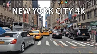 Driving Downtown - Times Square 4K - New York City USA