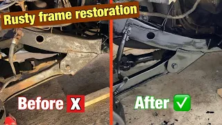 DIY Rusty frame restoration. Rusty frame painting. Jeep TJ.