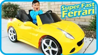 Unboxing New Ferrari Battery Powered Ride On Super Fast Car 12V Power Wheels Test Drive, TigerBox HD