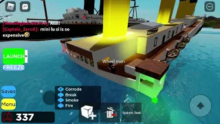 Roblox build a ship to survivors island the sinking of titanic with my friend timothy and captain_Z