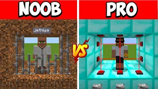 Minecraft NOOB vs PRO : SAFEST SECURITY TUNNEL BUILD CHALLENGE WITH JETHIYA