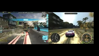 NFS Most Wanted VS NFS World on Rosewood&Lyons - Mitsubishi Eclipse Elite VS Porsche Carrera GT 2