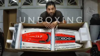 Unboxing a GIANT 4 foot RC GAS Boat! Zelos 48G Gas PROBOAT - Smith RC Studios