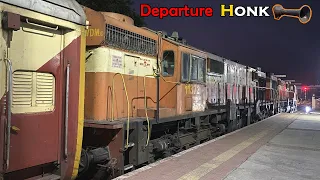 Main LINE + LOOP Line DEPARTURE HONK | Diesel and Electric Trains | Indian Railways