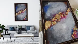 Style your gold leaf abstract art Gold leaf painting |Abstract acrylic painting