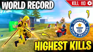 110 Kills World Record😅 || Highest Kills Ever in Free Fire History🔥 Must Watch || Garena Free Fire