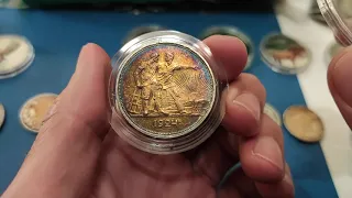Такого вы ещё не видели 🔥🏆 радужная патина на серебряной монете 🏅 уникальная монета☝️👍 единственная!