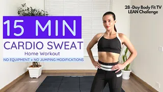 15 Minute CARDIO Workout (No Equipment + No Jumping Modifications) I Fat Burner