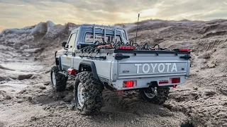 Wet Sand Safari - Axial SCX10 III with Killerbody Toyota LC70