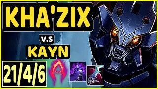 CINKROF (KHA'ZIX) vs KAYN - 21/4/6 KDA JUNGLE GAMEPLAY - EUW Ranked GRANDMASTER