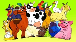 Learn Farm Animals Names and Sounds | Educational Animal video for Kids Cartoon | Cow Horse Chicken
