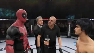 Deadpool vs. Bruce Lee (EA Sports UFC 3) - CPU vs. CPU - Crazy UFC 👊🤪