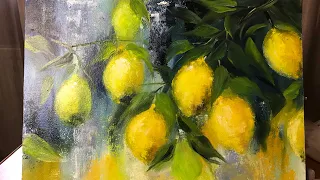 ℛ ℜ✵ Как нарисовать маслом Лимоны? /Подписывайся! #лимонымаслом #рисоватьлимонымаслом