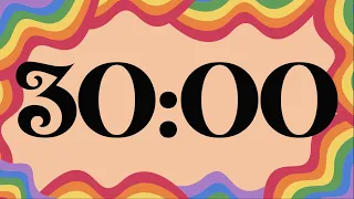 30 Minute Groovy Rainbow Timer (Piano Alarm at End)