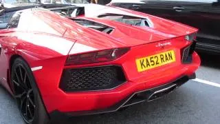 RossoMars Lamborghini aventador roadster revs