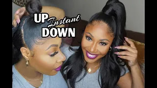 10mins! Easy Instant Up Down Drawstring Ponytail Style | Sensationnel UD1