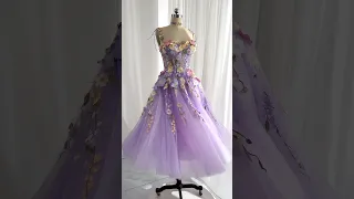 Making a midi floral lavender prom dress #sewing #fashion #promdress