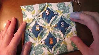 【カテドラルウィンドウ2】四角の布を入れながら縫う手法