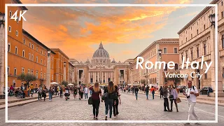 [4K] Italy 🇮🇹 | Rome Vatican City + ⛲ Trevi Fountain | Beautiful walking tour of Rome streets!