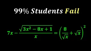 Japanese Math Olympiad Question | 99% Students Fail | You Should know this trick!!