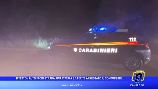 Bitetto - Auto fuori strada, un vittima e tre feriti, arrestato il conducente