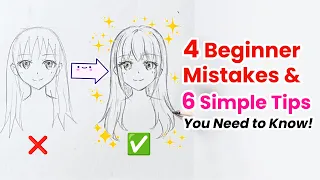 How to Draw Anime Hair Tutorial | 4 Beginner Mistakes and 6 Simple Tips you need to know!