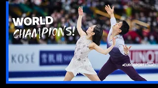 "They've Done It At Home!" 🏆 | Miura & Kihara Are Pairs Figure Skating World Champions! | Eurosport