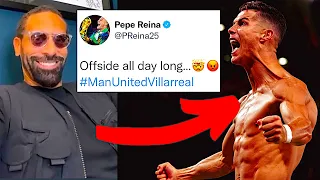 FOOTBALLERS REACT TO CRISTIANO RONALDO 95TH MINUTE GOAL VS VILLARREAL | CR7 WINS IT IN UCL CLASH
