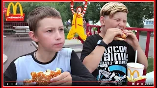 ВЛОГ: ОБЖИРАЕМСЯ С БРАТОМ В McDonalds GIANT GUMMY! Славный Обзор БУРГЕР CHALLENGE VLOG