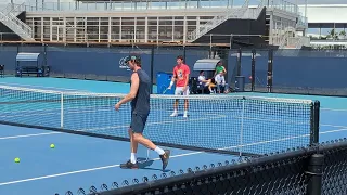 2023 Miami Open - Carlos Alcaraz practice with brother Alvaro