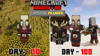 I Survived 100 Days as a PILLAGER in Hardcore Minecraft (Hindi)