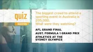 Quiz - The biggest crowd at an Australian sporting event was 205,000 - what were they watching?