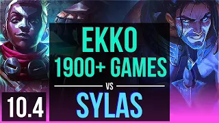 EKKO vs SYLAS (MID) | 5 early solo kills, 1.7M mastery points, 1900+ games | NA Challenger | v10.4