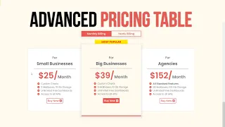 🔴 Elementor Pricing Table Using Elementor Flexbox Container Layout