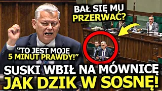 SUSKI ZACZĄŁ SIĘ DRZEĆ Z MÓWNICY JAK DZIKI! AŻ MARSZAŁEK BAŁ SIĘ MU PRZERWAĆ!