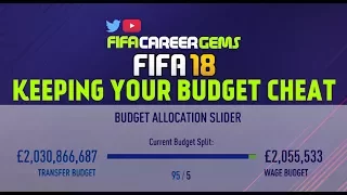 KEEPING YOUR BUDGET / MONEY GLITCH FIFA18